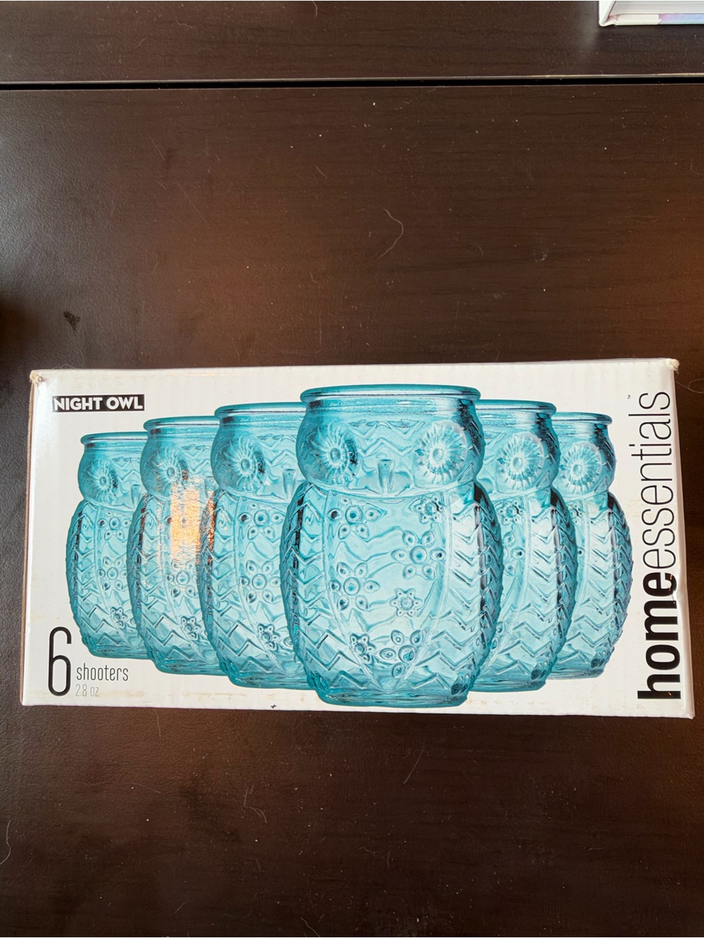 Home Essentials Blue Glass Owl Shooters - Set of 6